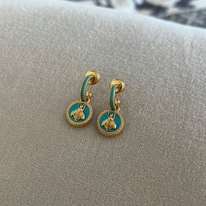 Julie Vos Bee Cameo Hoop & Charm Earring